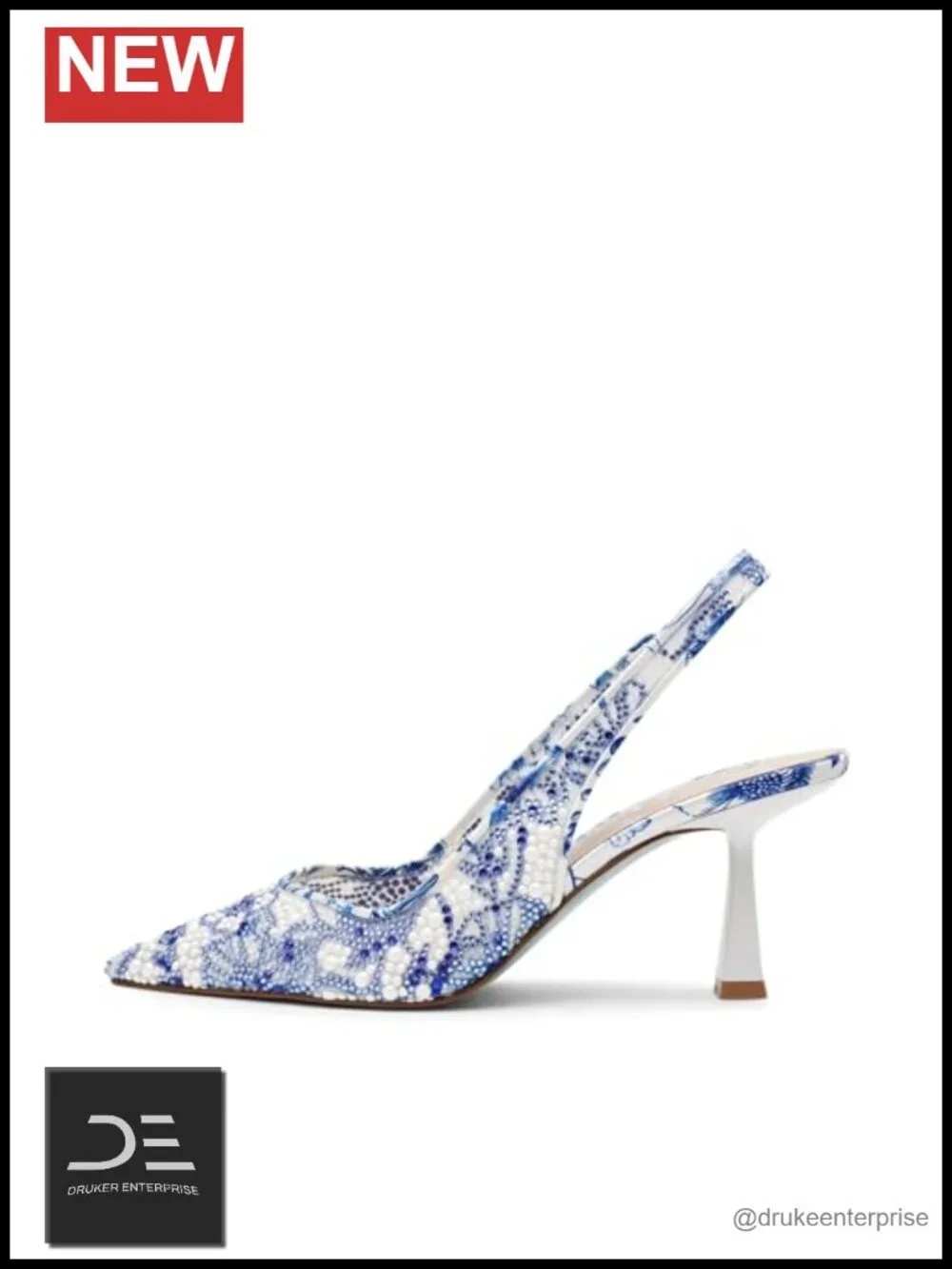 Betsey Johnson Women's Pointed Toe Slingback Stiletto Heel Pump Mesh Adornment